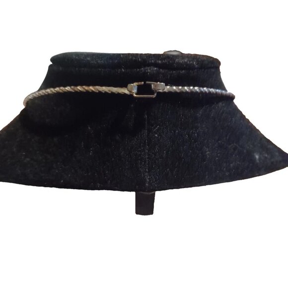 Metal Choker Necklace 3 Leaves Vintage - Picture 5 of 5